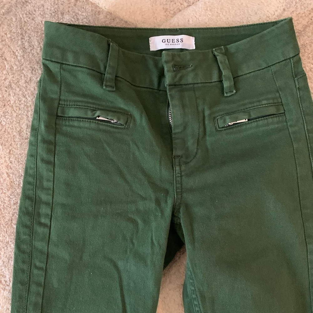 GUESS green zipper pants